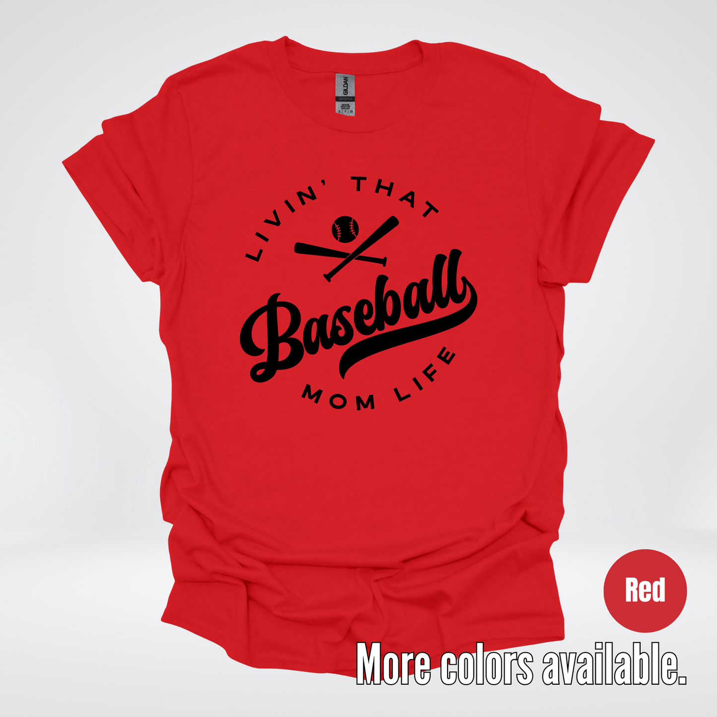 Livin’ That Baseball Mom Life – Black Design - T-Shirt