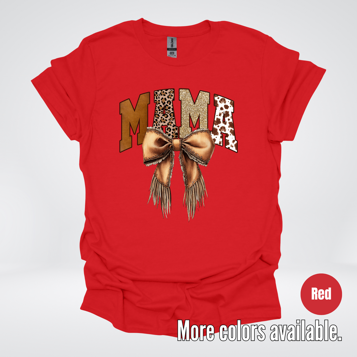 MAMA Western Coquette Leather Bow And Tassels T-Shirt