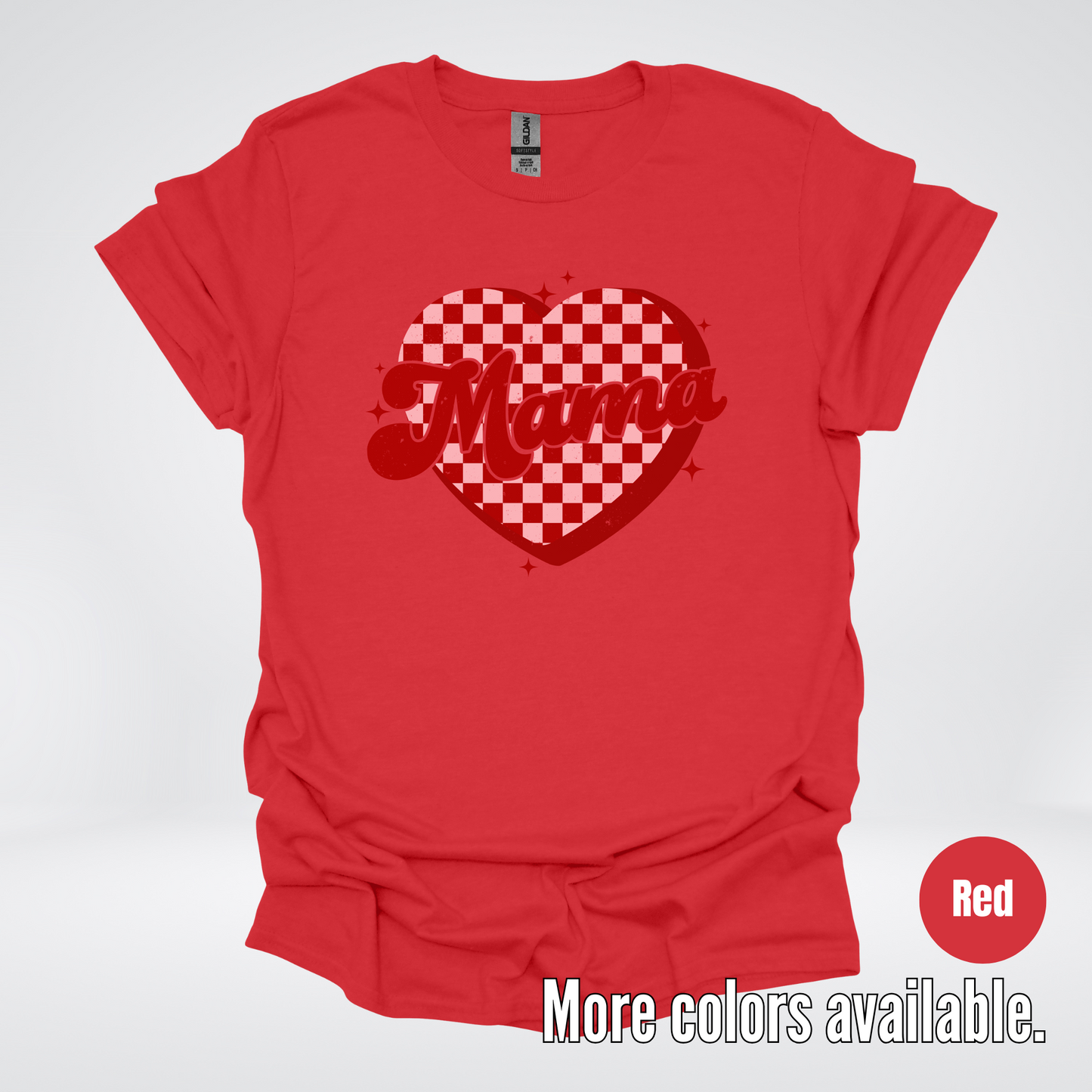 Mama Checkered Heart T-Shirt