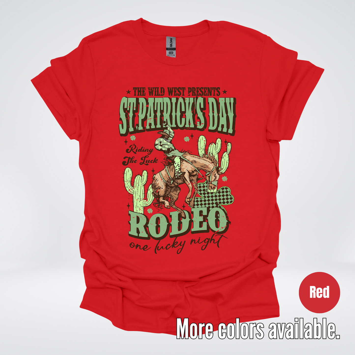 Saint Patrick’s Day Rodeo One Lucky Night Distressed T-Shirt