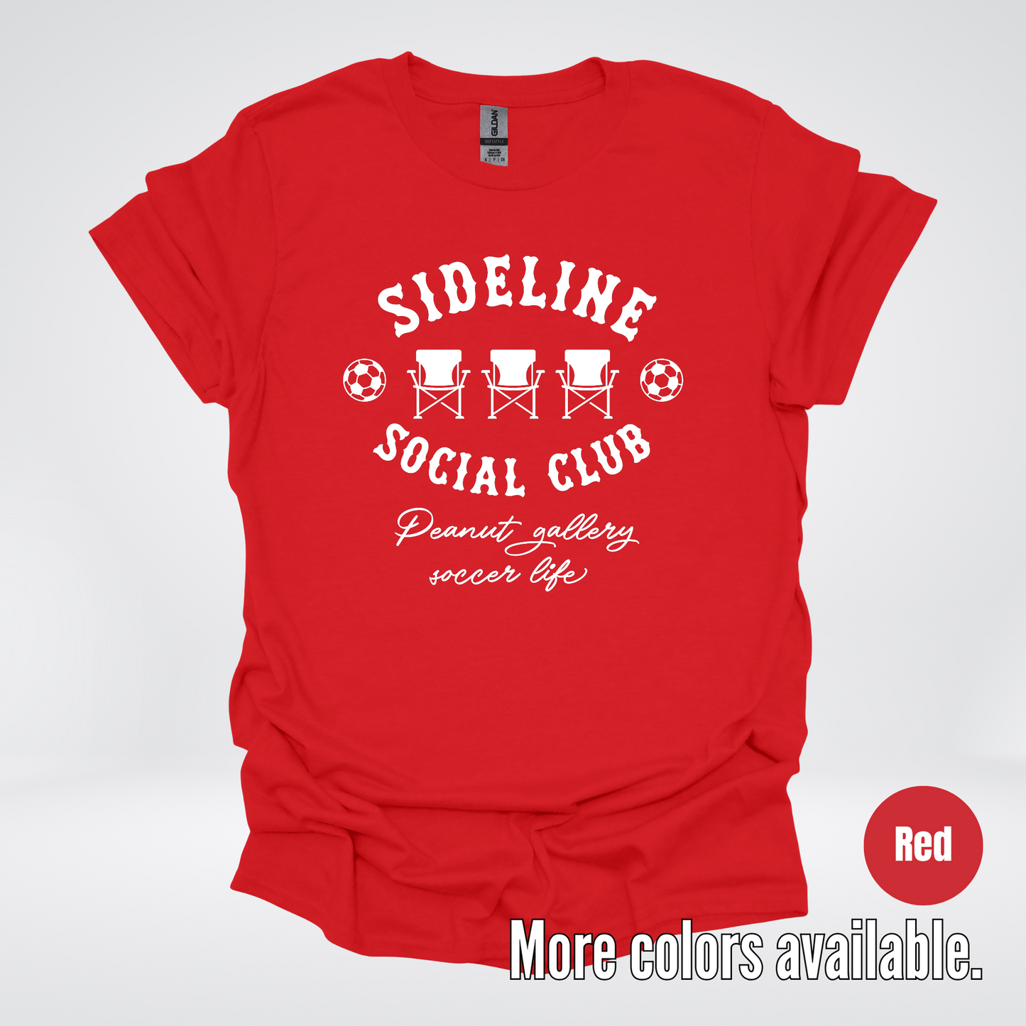 Sideline Social Club Peanut Gallery Soccer Life – White Design – T-Shirt
