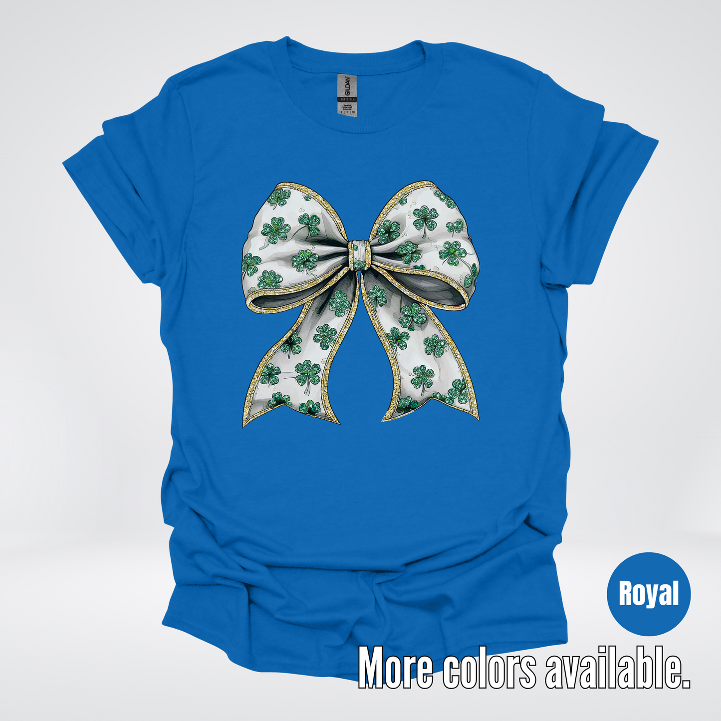 Lucky Clover Green Coquette Glitter Bow – Saint Patrick’s Day T-Shirt