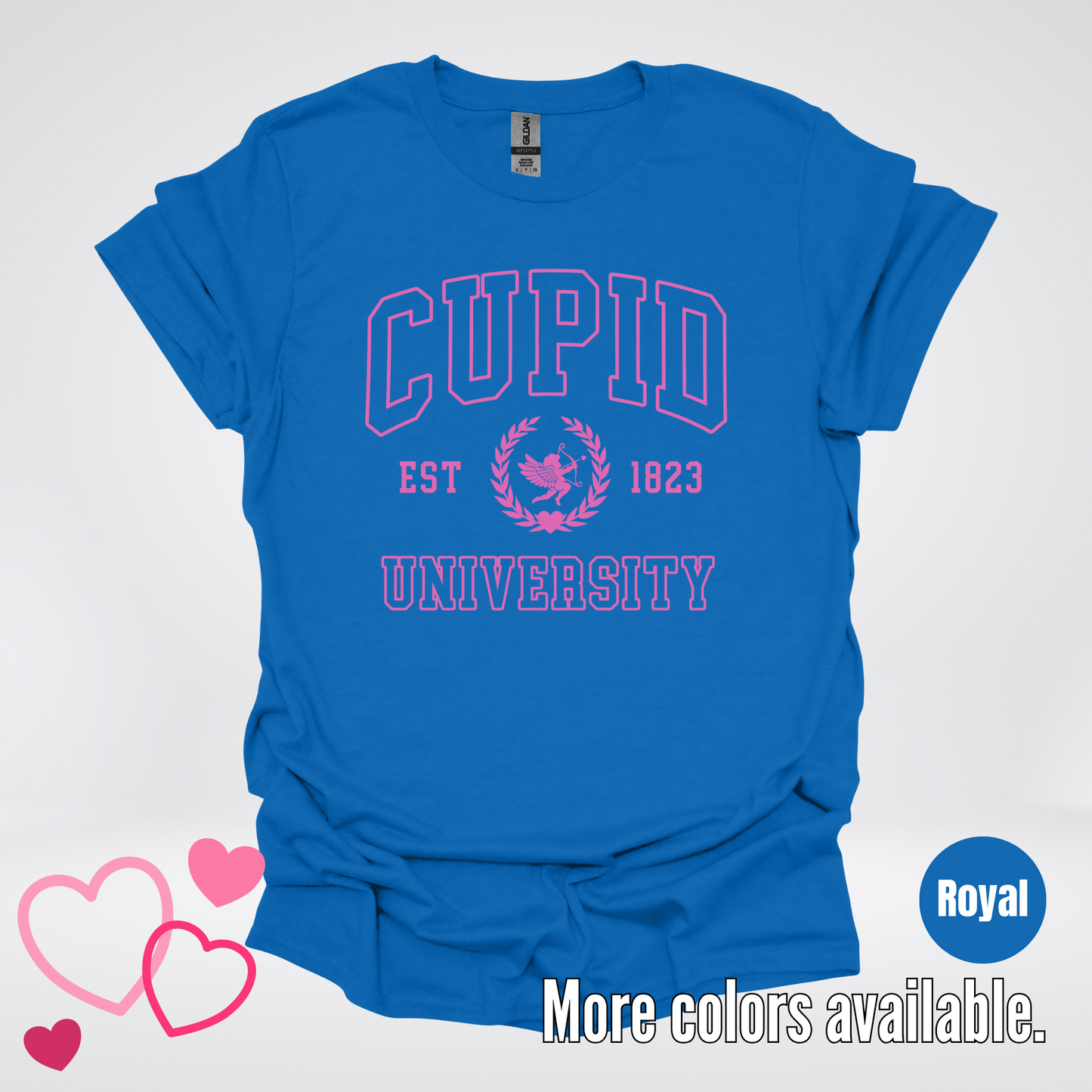 Cupid University Est 1823 Bright Pink Design T-Shirt