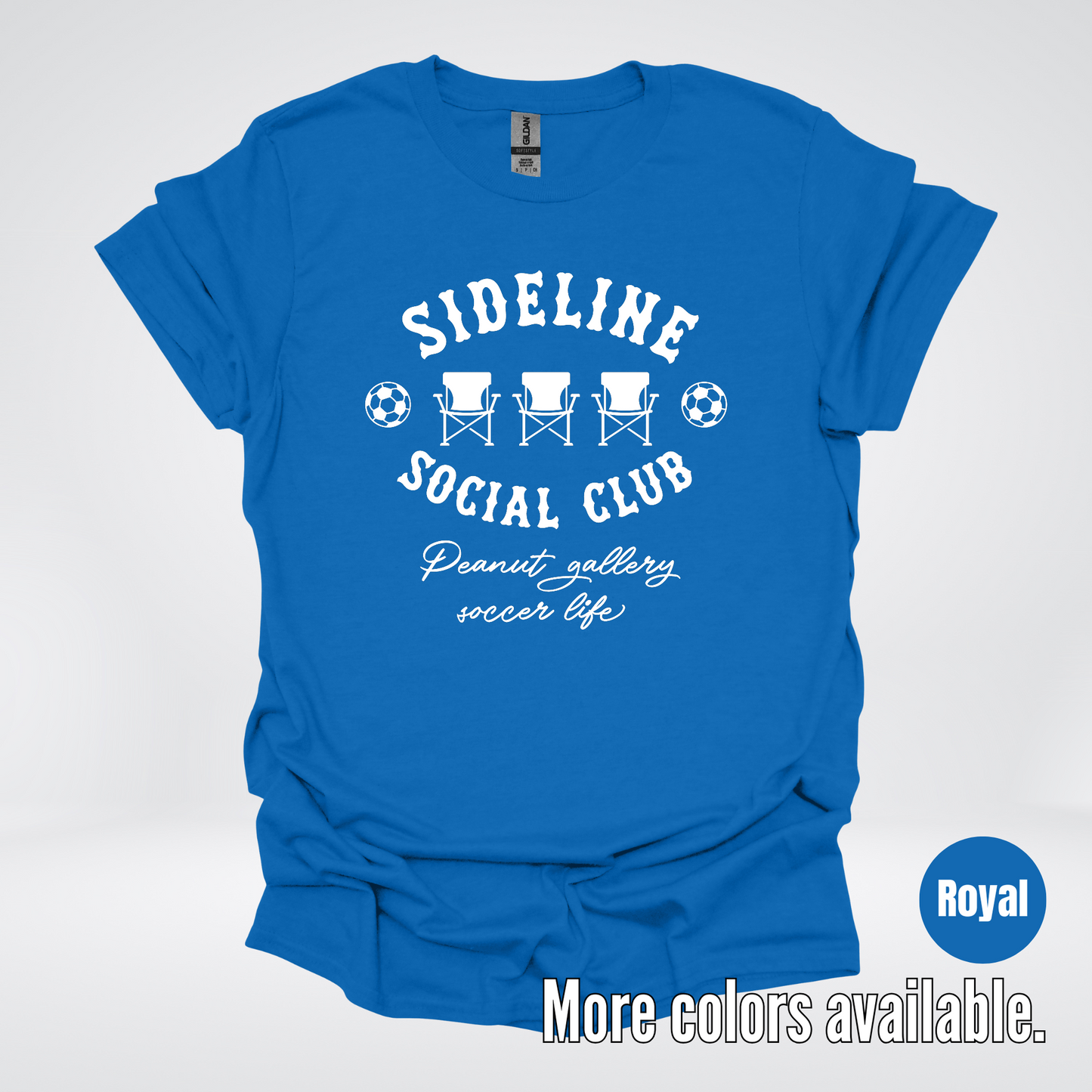 Sideline Social Club Peanut Gallery Soccer Life – White Design – T-Shirt