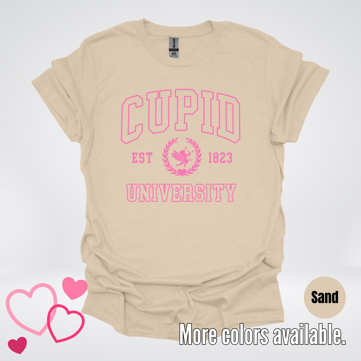 Cupid University Est 1823 Bright Pink Design T-Shirt