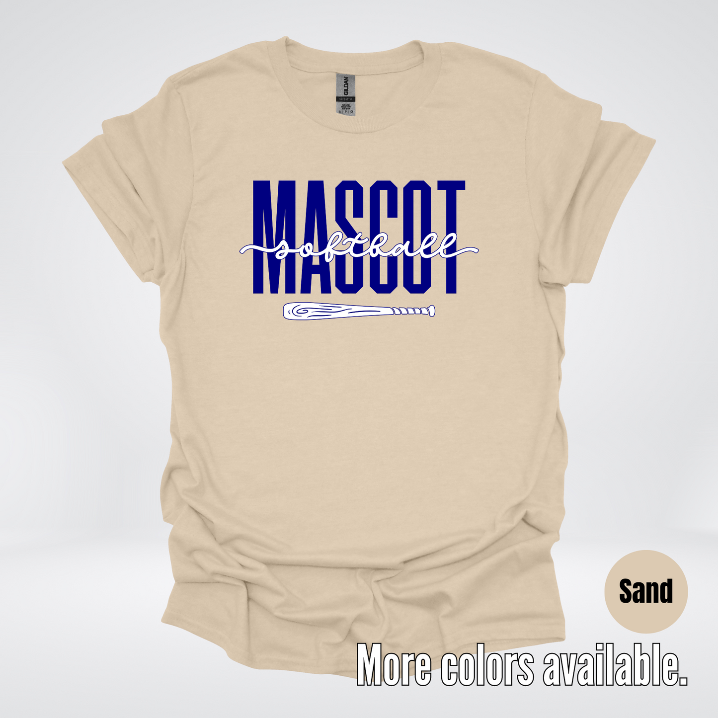 Custom Mascot – Navy - Softball Design 27 T-Shirt