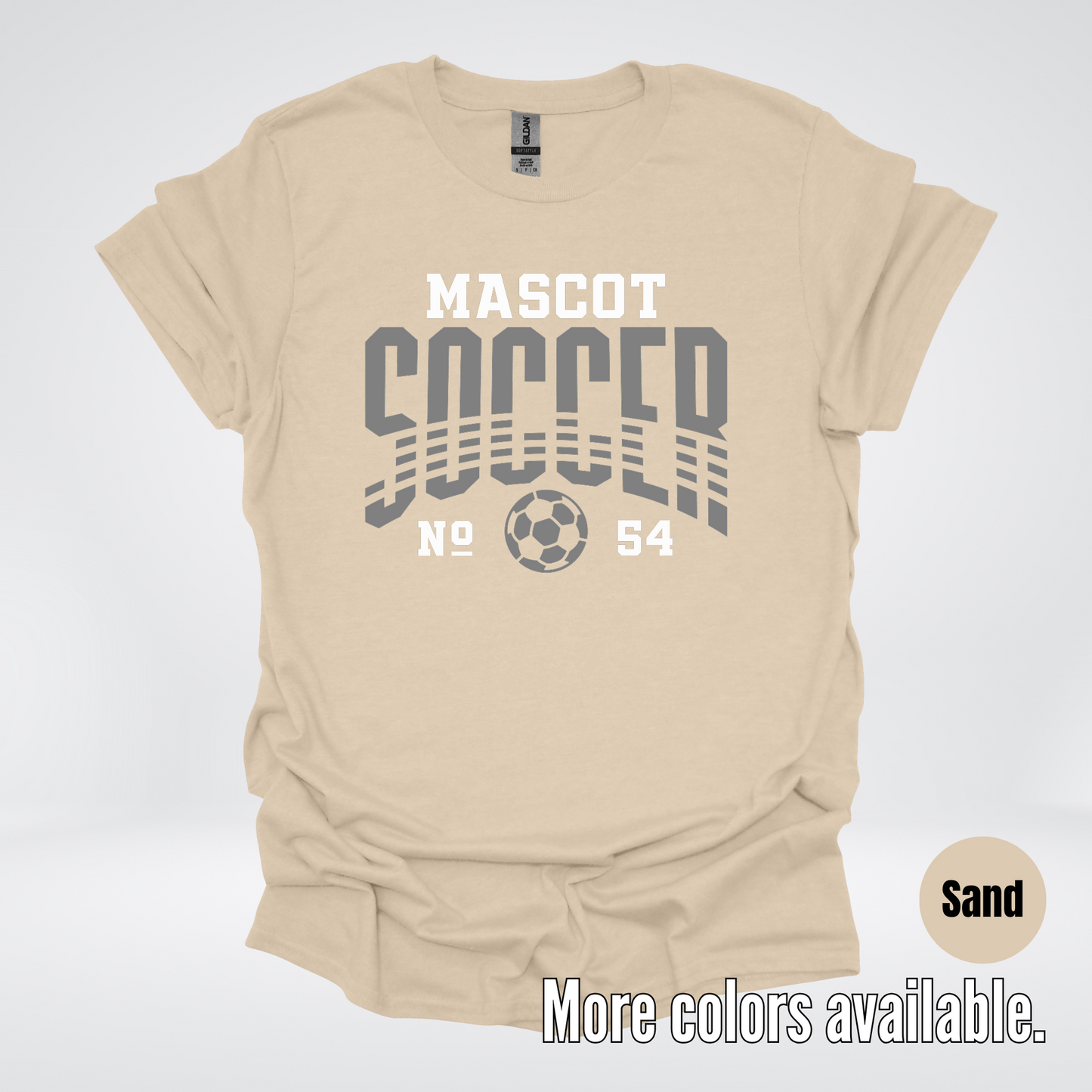 Custom Mascot & Number – Gray Design 01 - Soccer T-Shirt