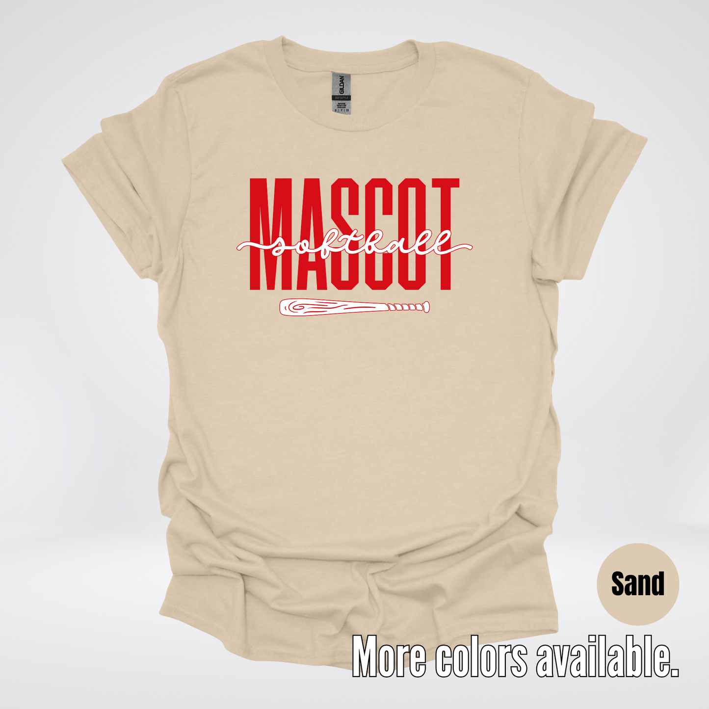Custom Mascot – Red - Softball Design 28 T-Shirt