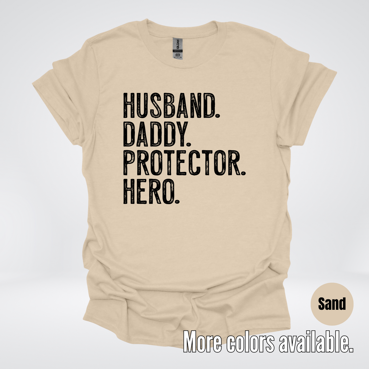 Husband Daddy Protector Hero - Black Design – Father’s Day T-Shirt