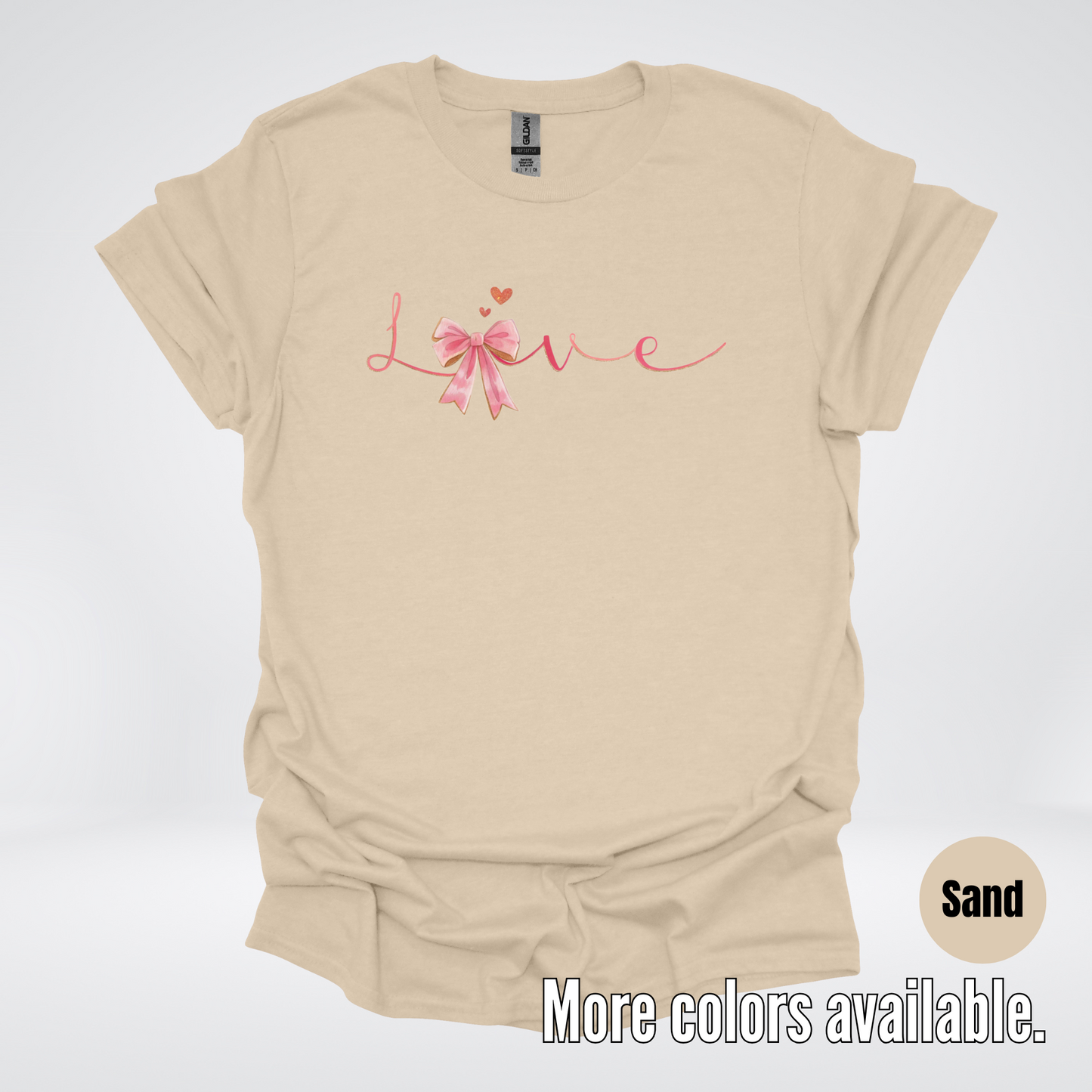 Love Pink Watercolor Coquette Bow T-Shirt