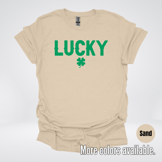 Lucky & Four Leaf Clover - Green Design - Saint Patrick's Day T-Shirt