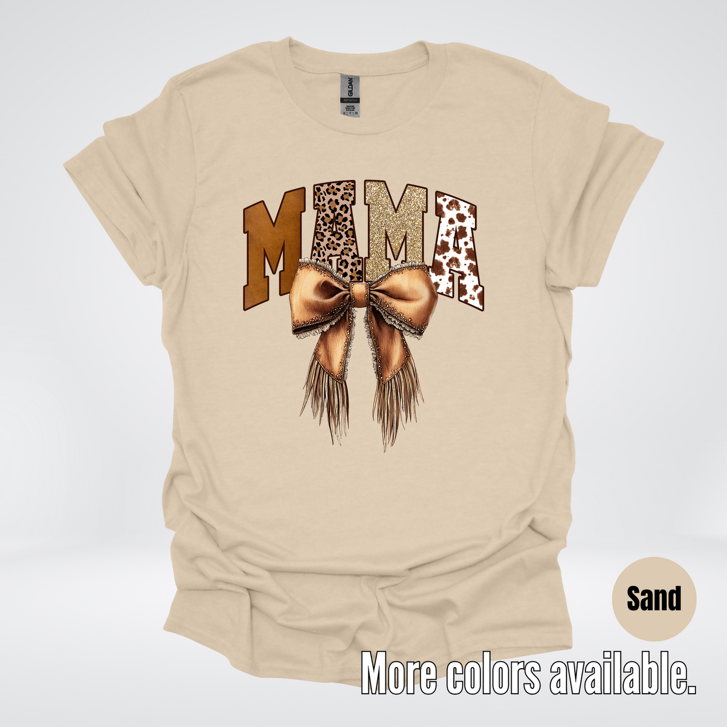 MAMA Western Coquette Leather Bow And Tassels T-Shirt