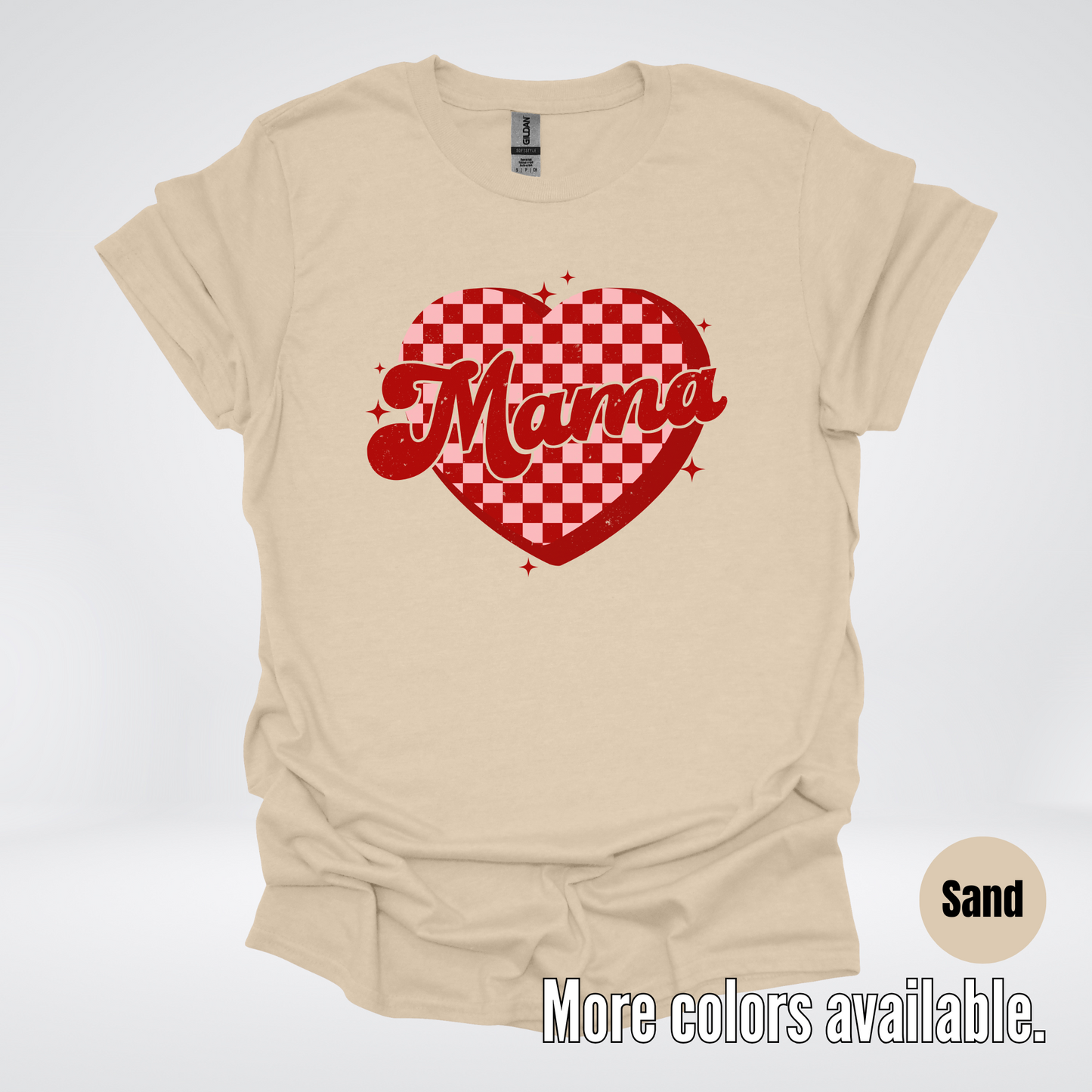 Mama Checkered Heart T-Shirt