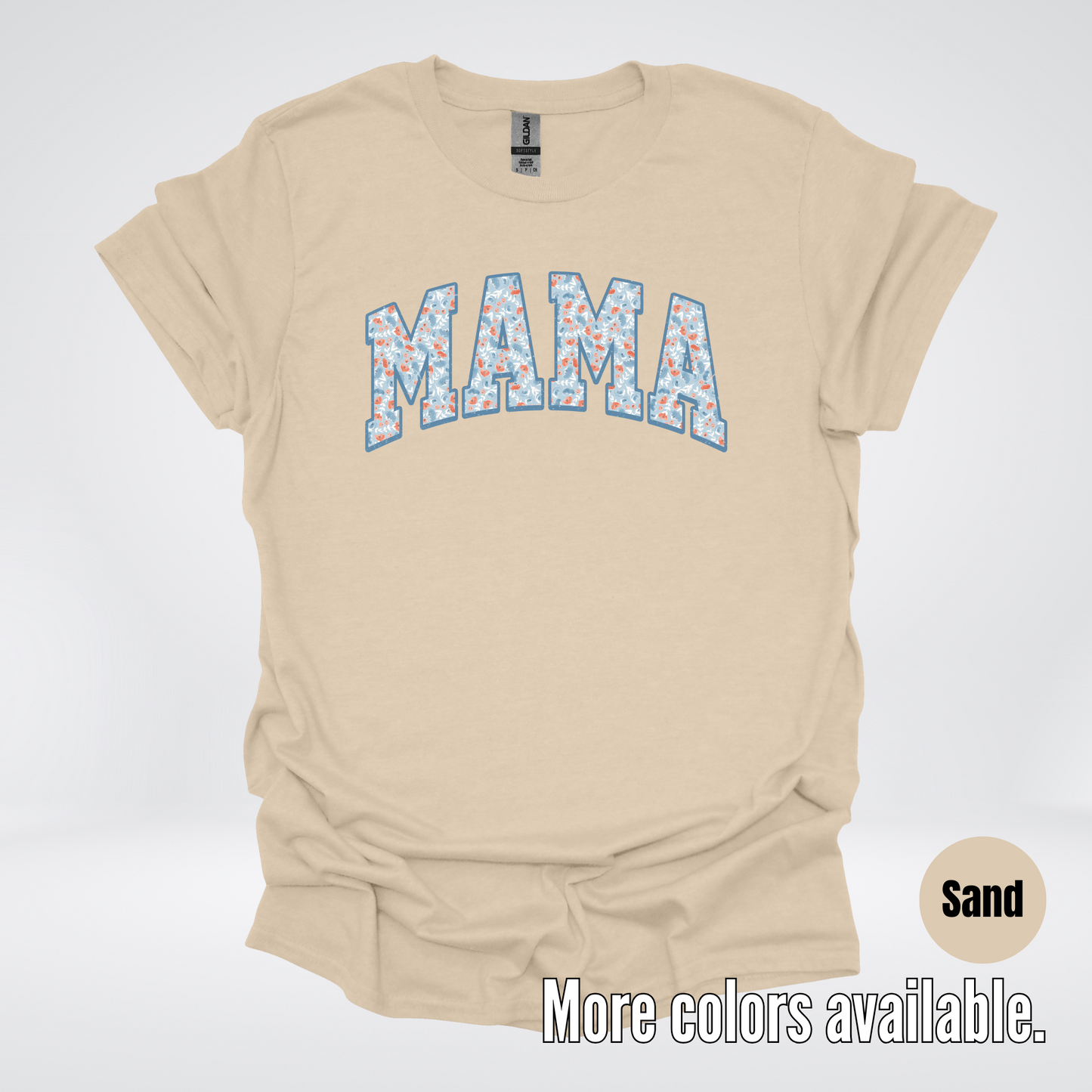 Mama Light Blue Floral T-Shirt