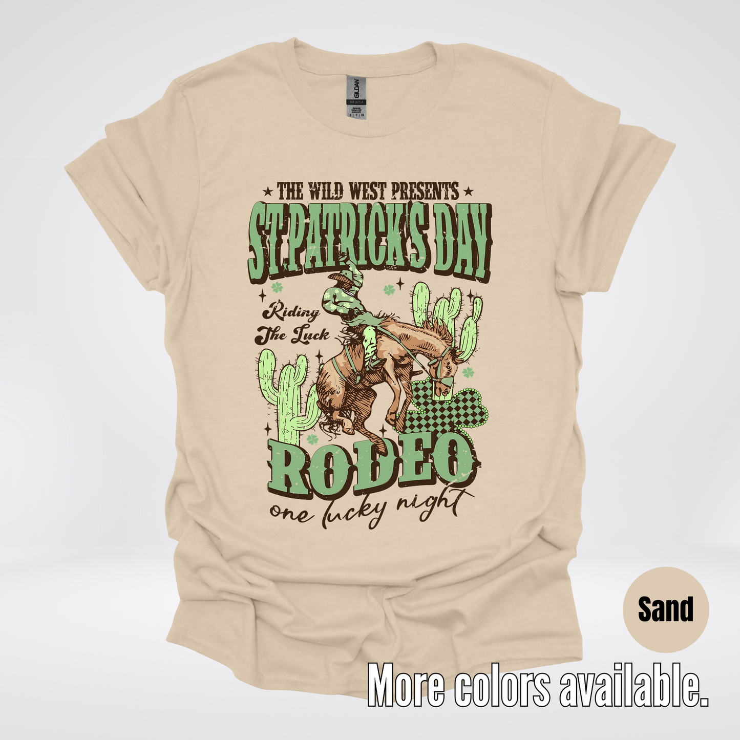 Saint Patrick’s Day Rodeo One Lucky Night Distressed T-Shirt