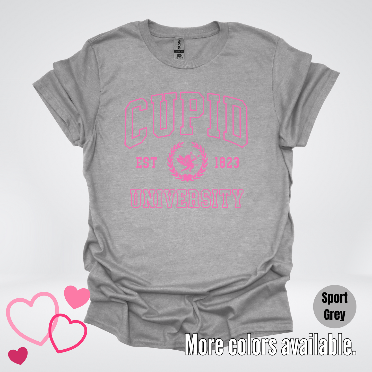 Cupid University Est 1823 Bright Pink Design T-Shirt