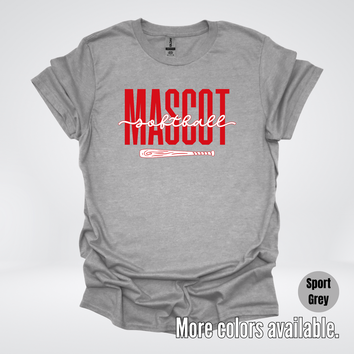 Custom Mascot – Red - Softball Design 28 T-Shirt