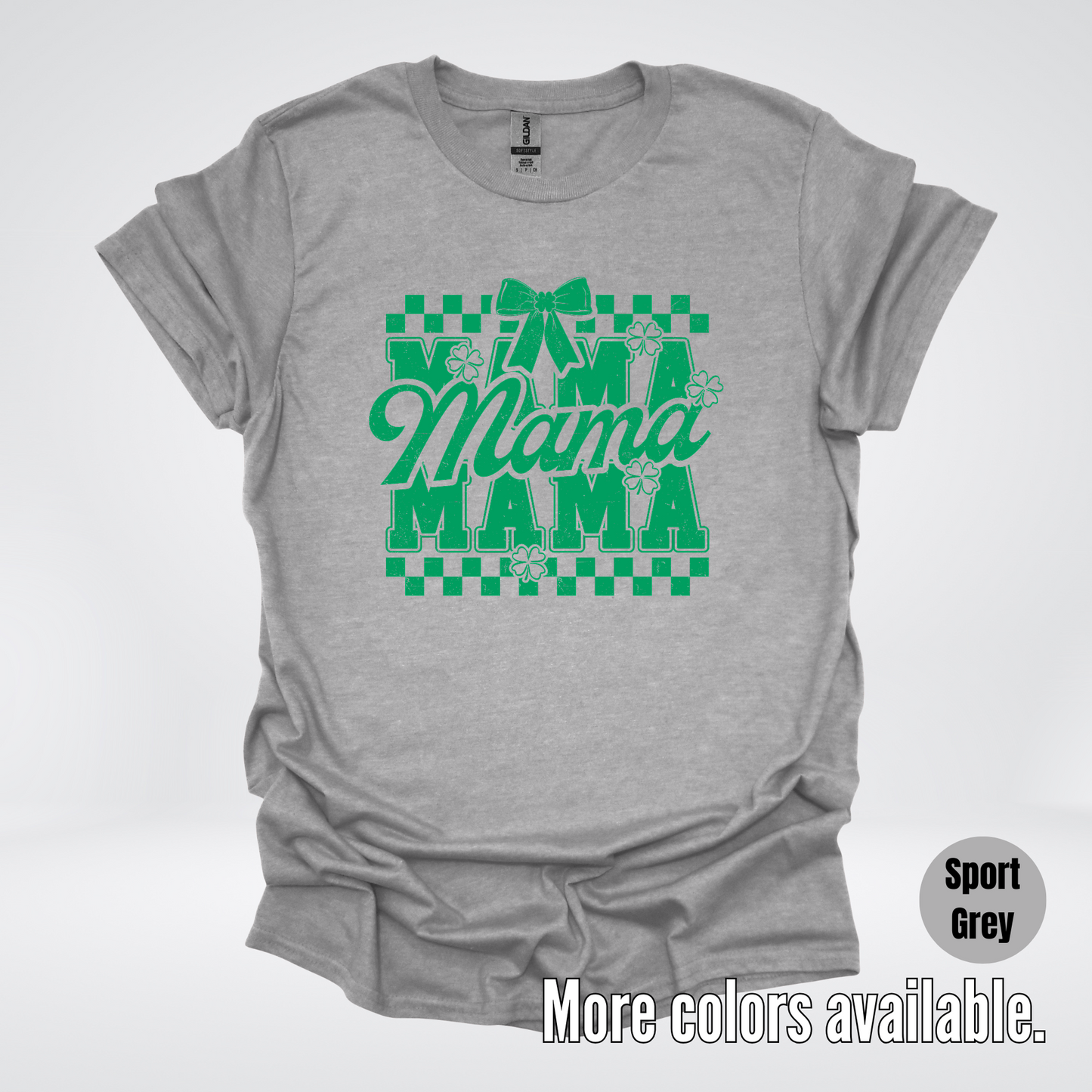Distressed Saint Patrick’s Day Green Coquette Bow Mama T-Shirt