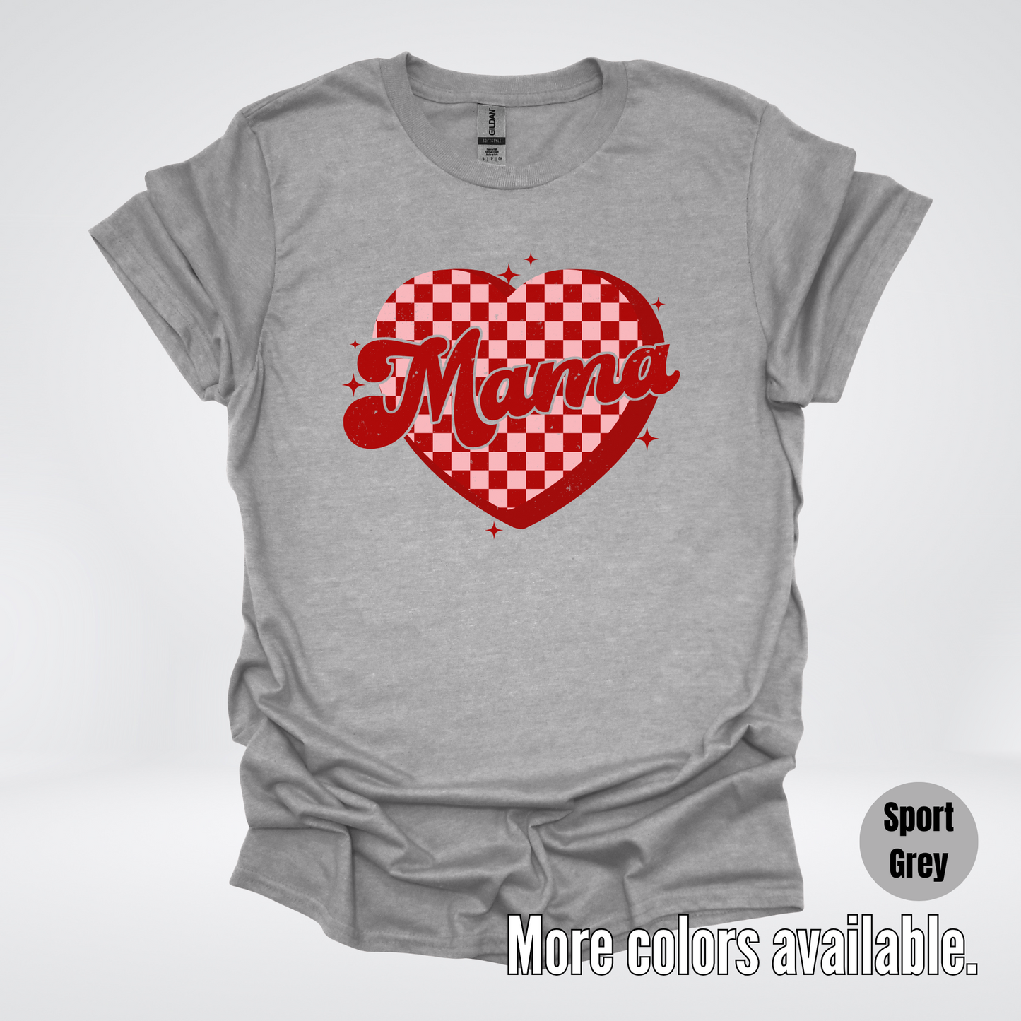 Mama Checkered Heart T-Shirt