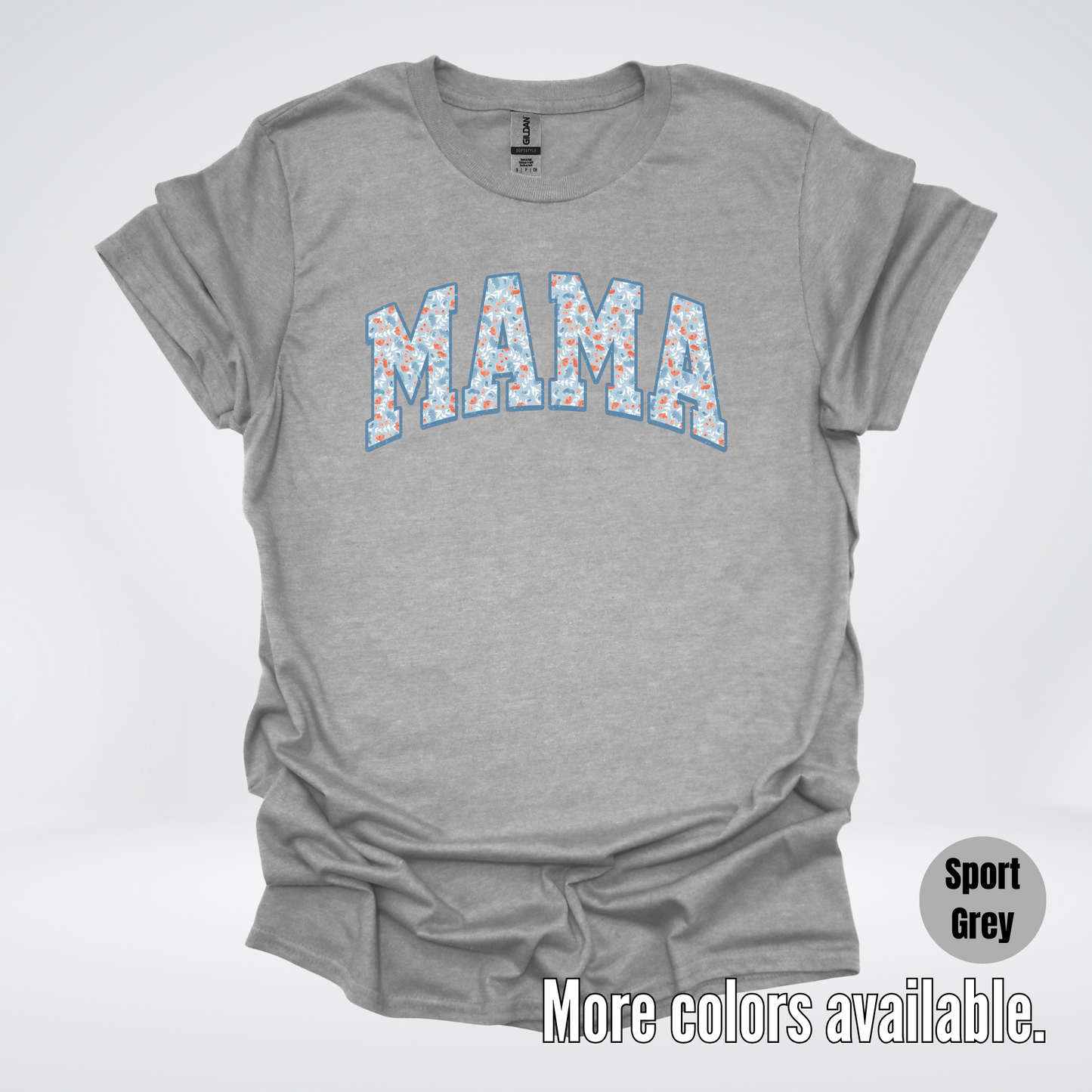 Mama Light Blue Floral T-Shirt
