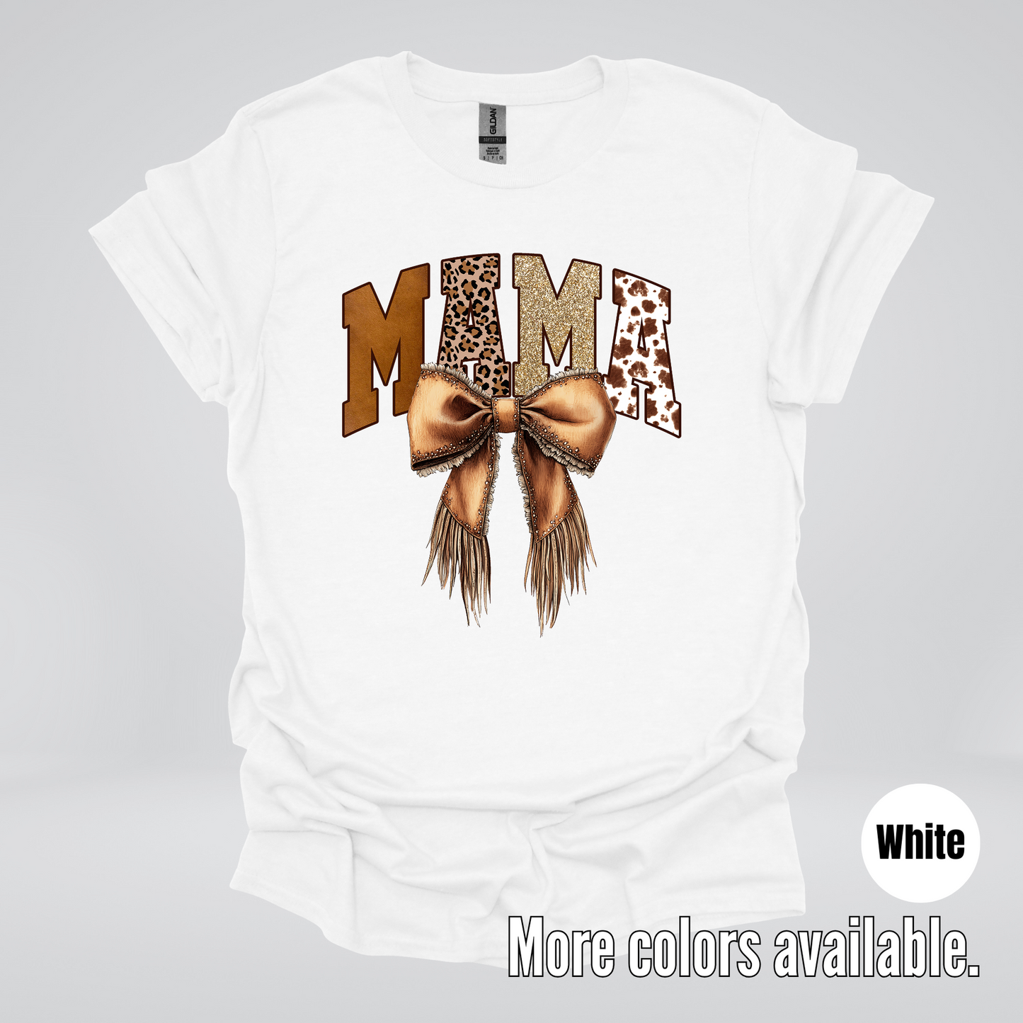 MAMA Western Coquette Leather Bow And Tassels T-Shirt