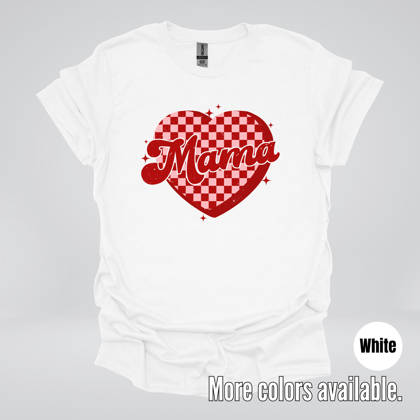 Mama Checkered Heart T-Shirt