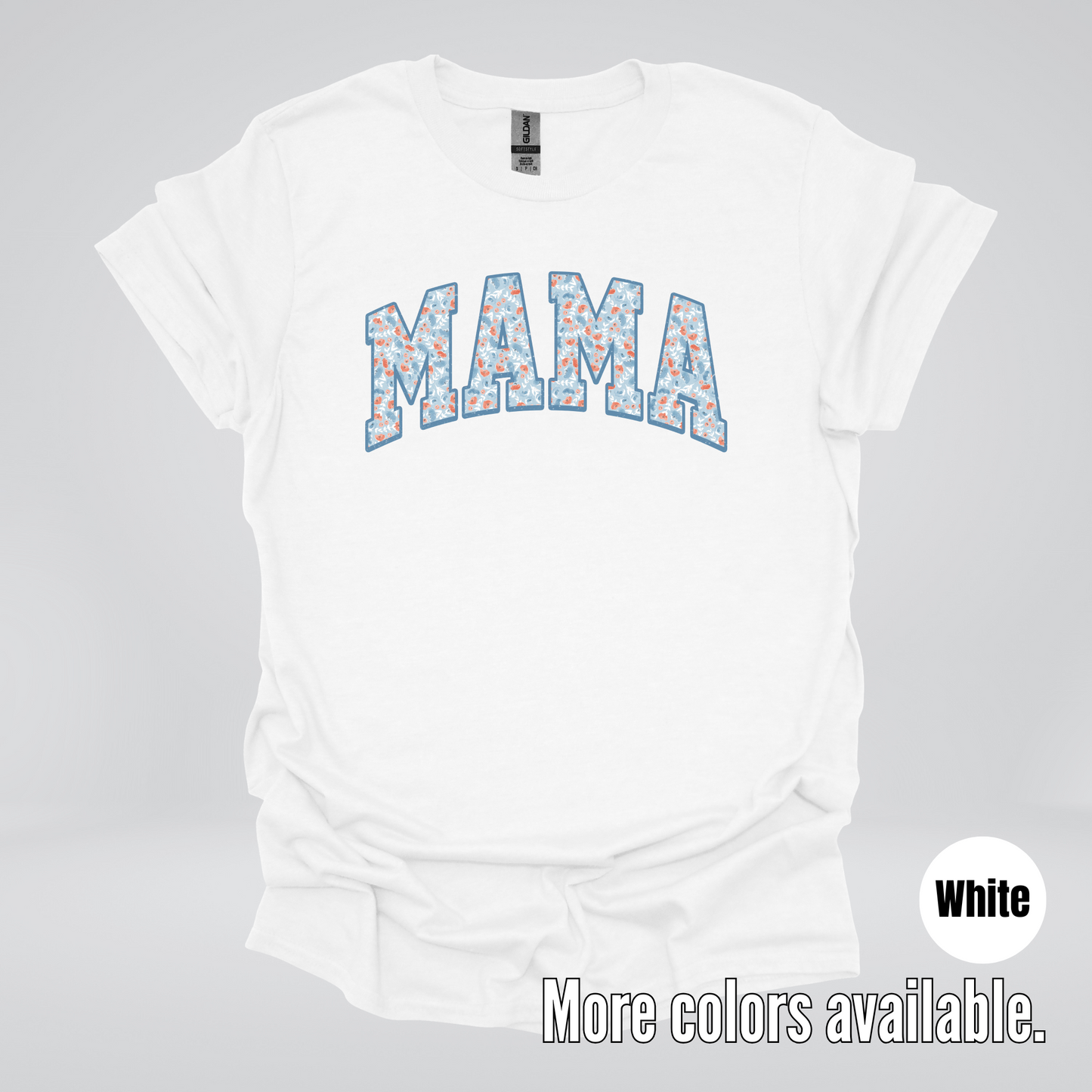 Mama Light Blue Floral T-Shirt