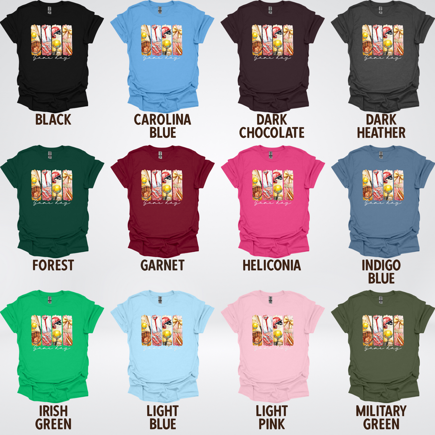 Game Day Coquette Brushstroke Softball T-Shirt