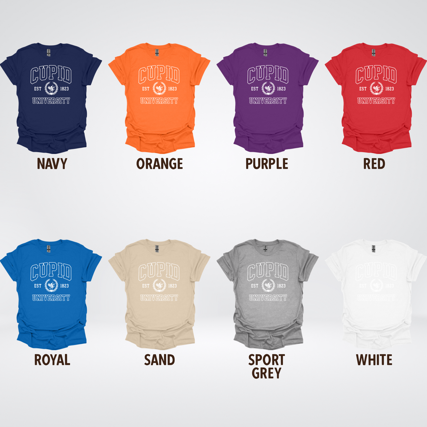 Cupid University Est 1823 White Design T-Shirt