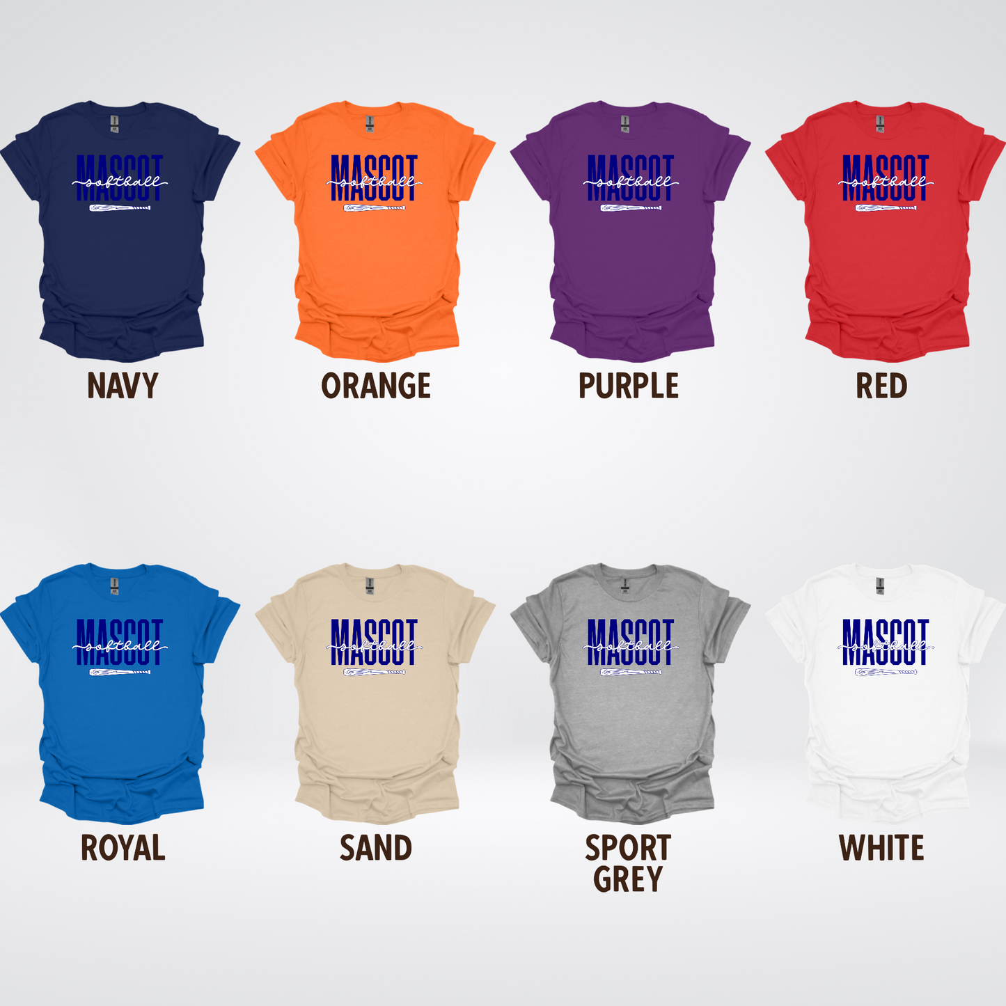 Custom Mascot – Navy - Softball Design 27 T-Shirt