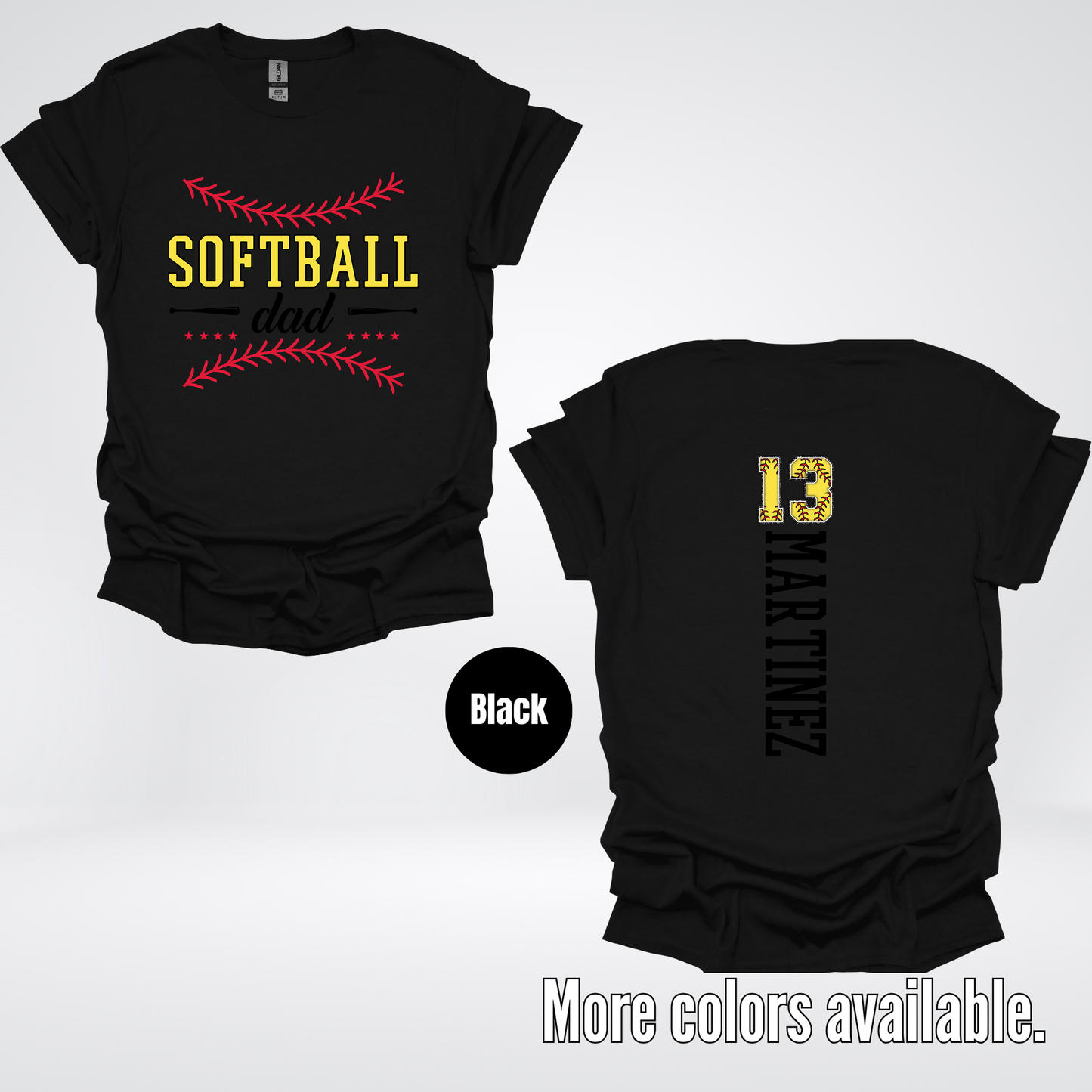 CUSTOM Softball Dad Number And Name T-Shirt