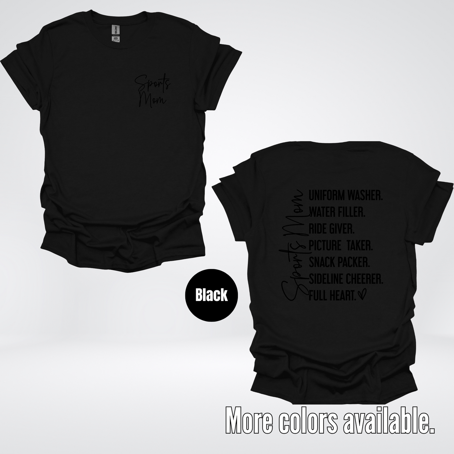 Sports Mom Uniform Washer Sideline Cheerer - Black Design - T-Shirt