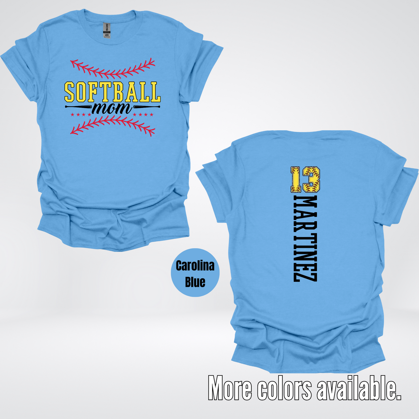 CUSTOM Softball Mom Number And Name T-Shirt