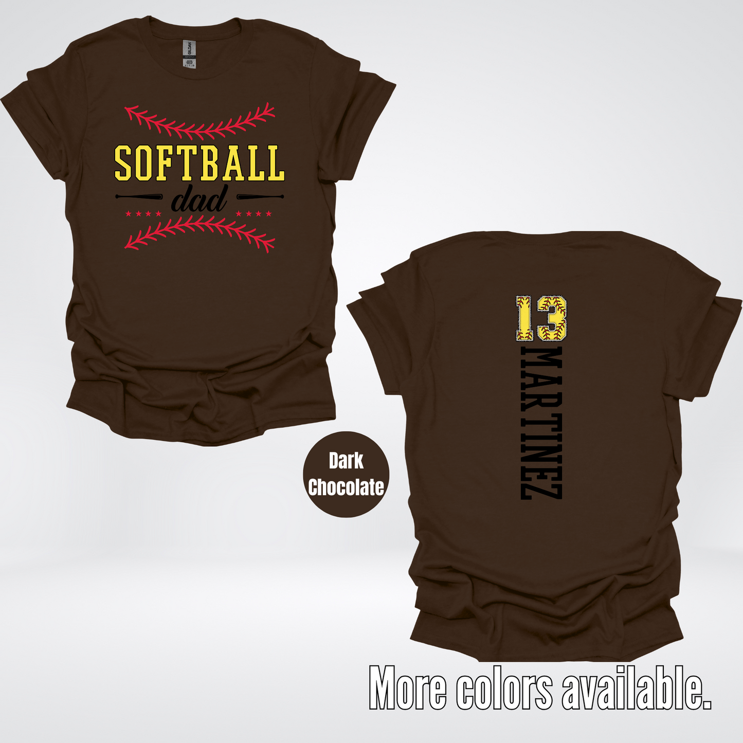CUSTOM Softball Dad Number And Name T-Shirt