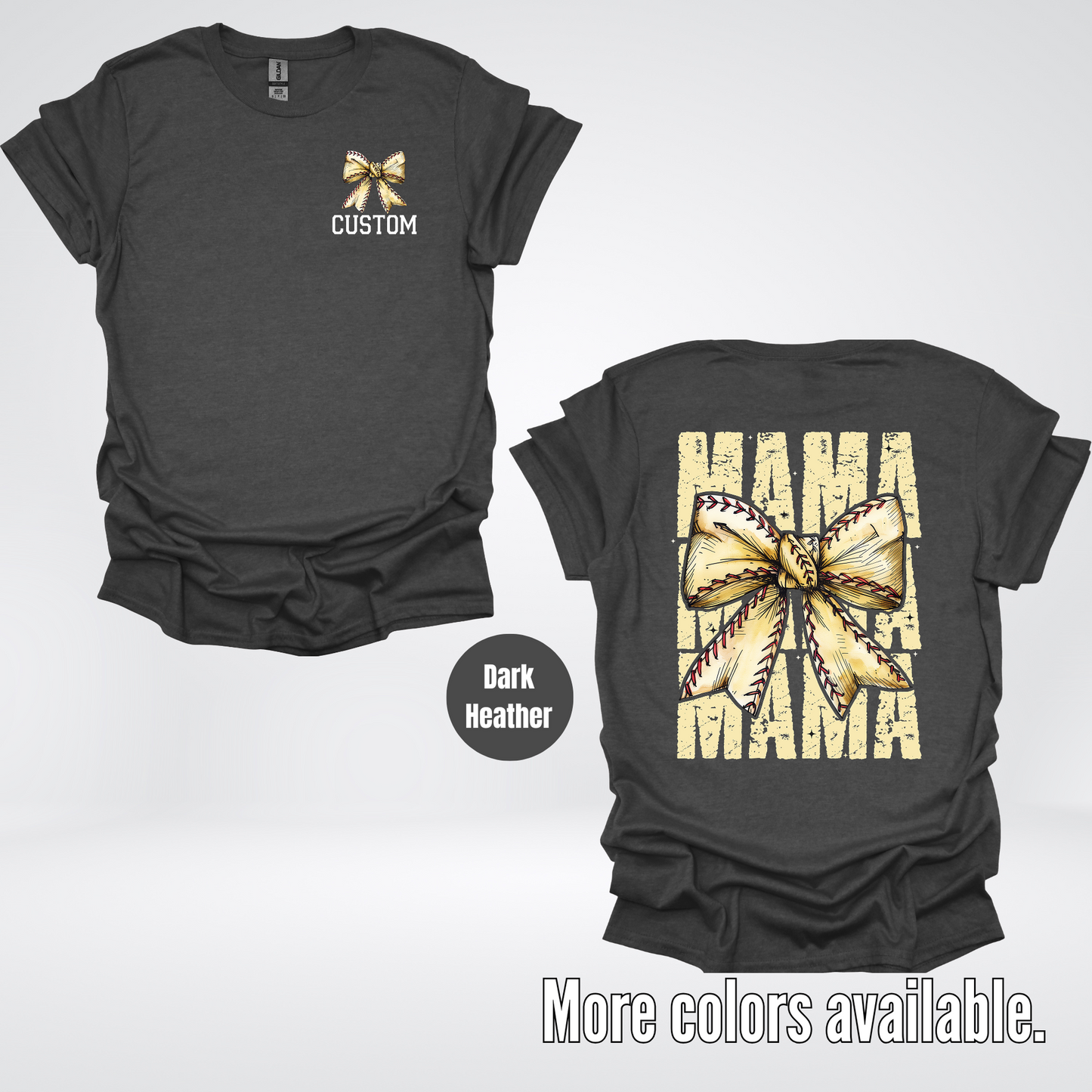 Custom Name Baseball Softball Mama Coquette T-Shirt
