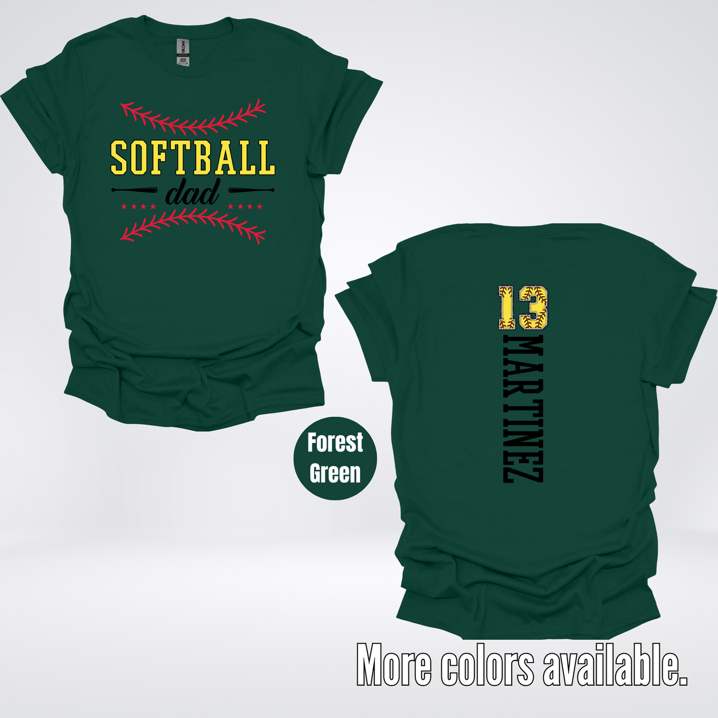 CUSTOM Softball Dad Number And Name T-Shirt