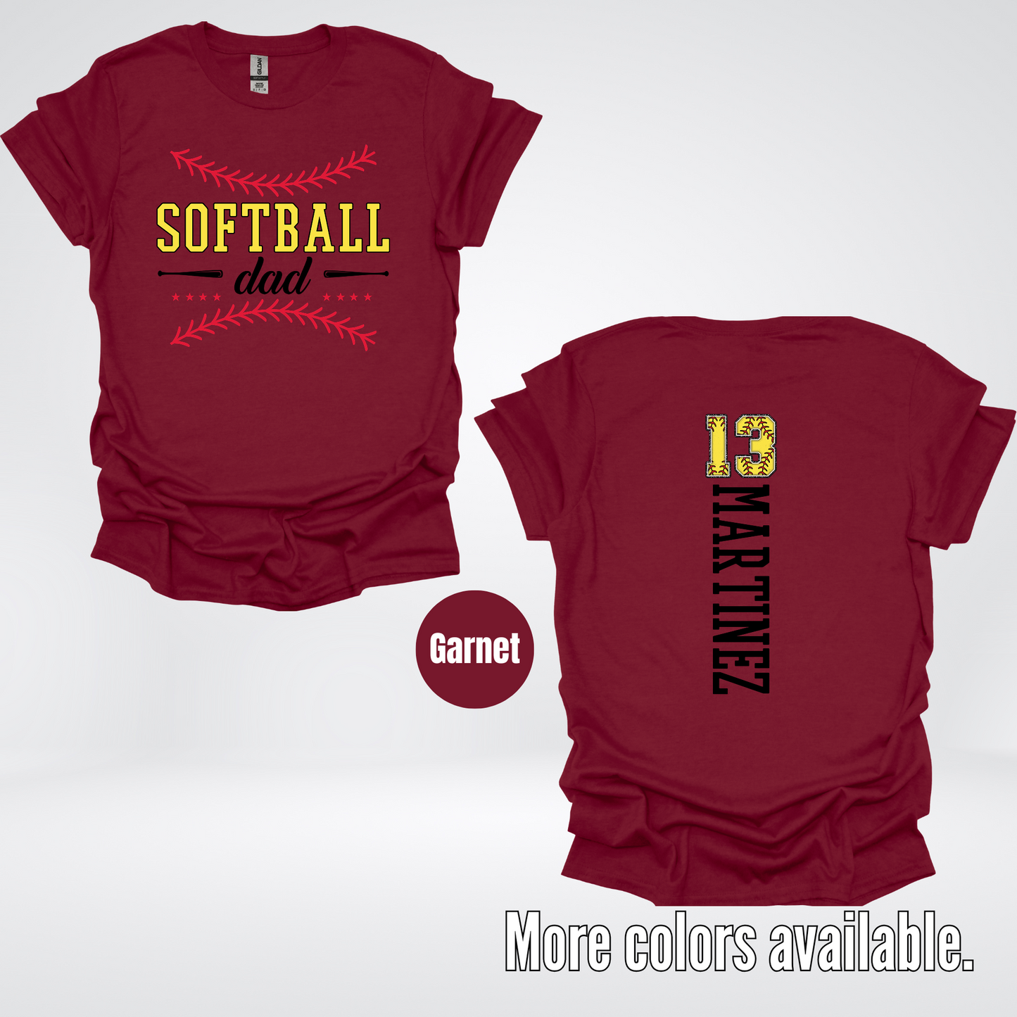 CUSTOM Softball Dad Number And Name T-Shirt