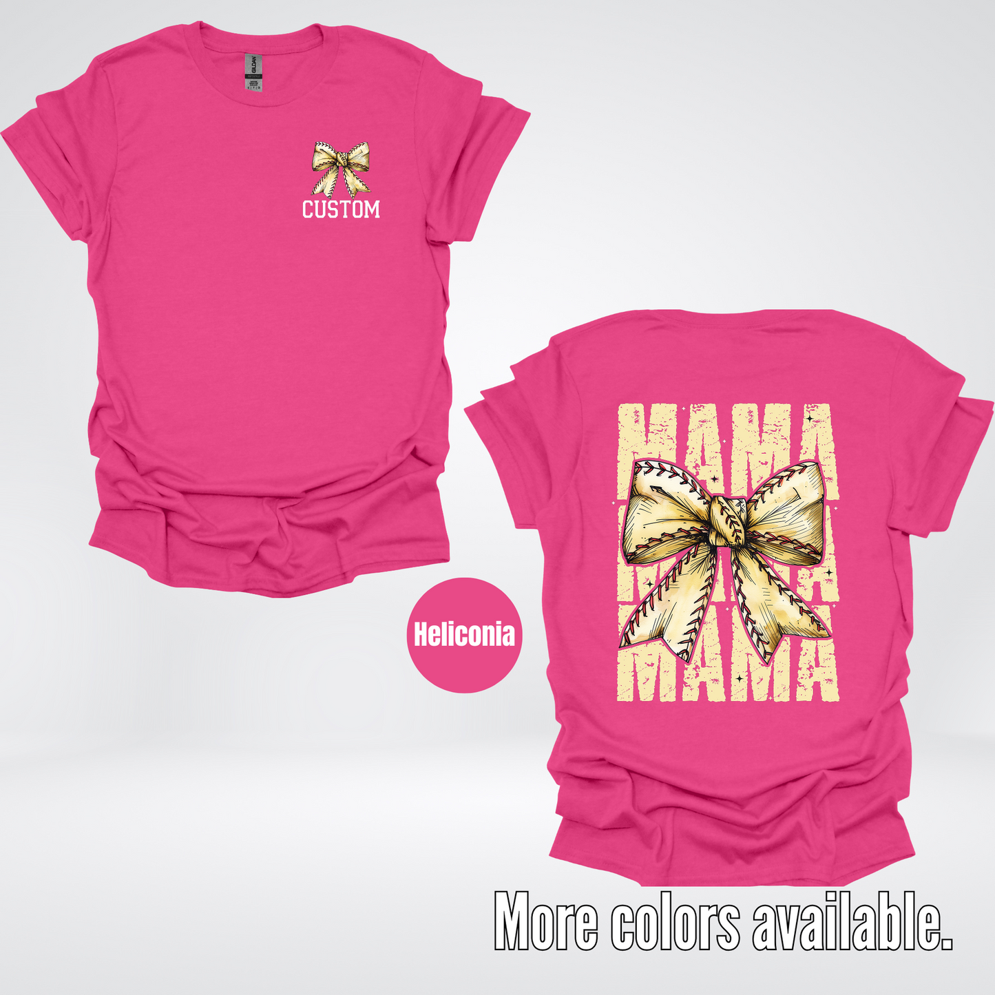 Custom Name Baseball Softball Mama Coquette T-Shirt