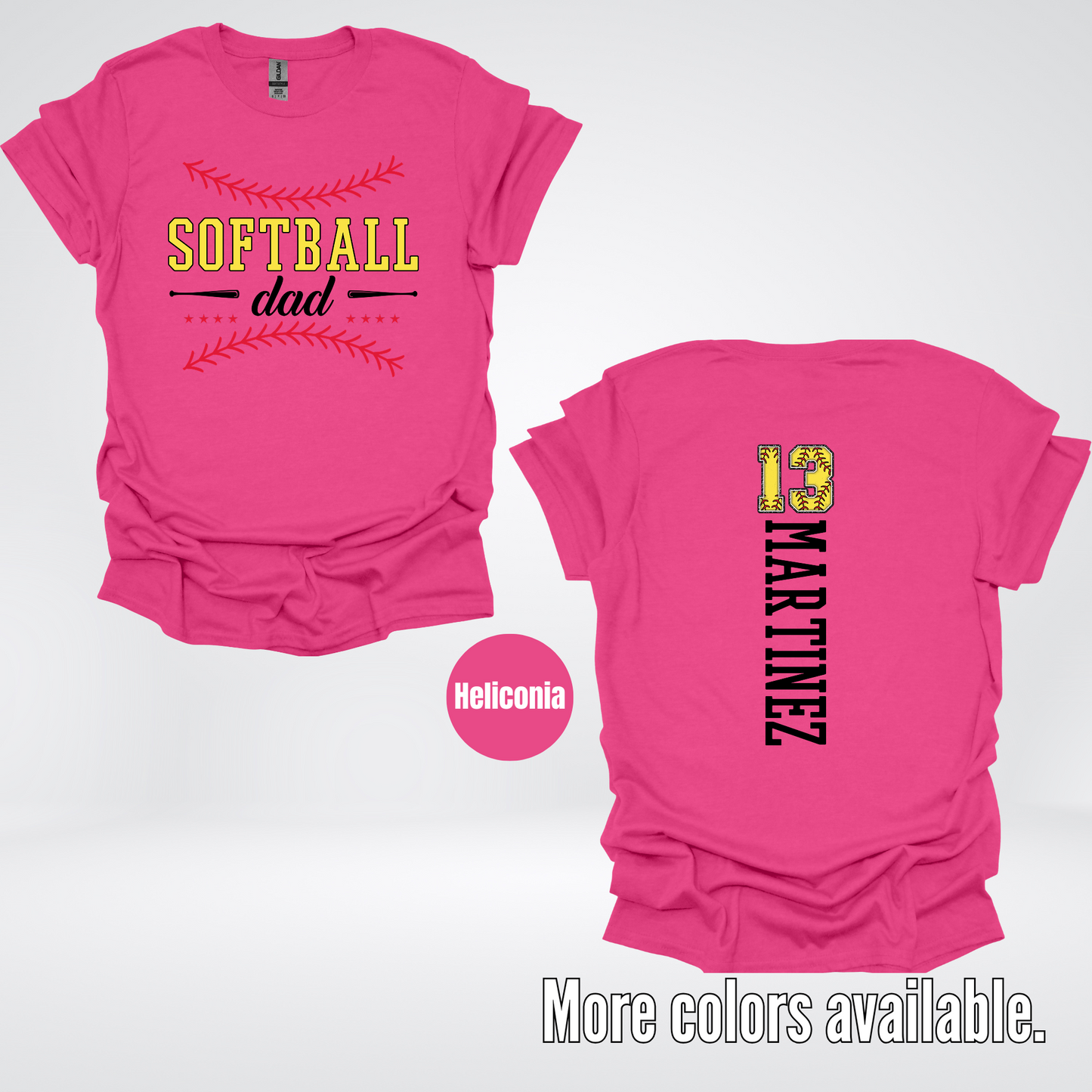 CUSTOM Softball Dad Number And Name T-Shirt