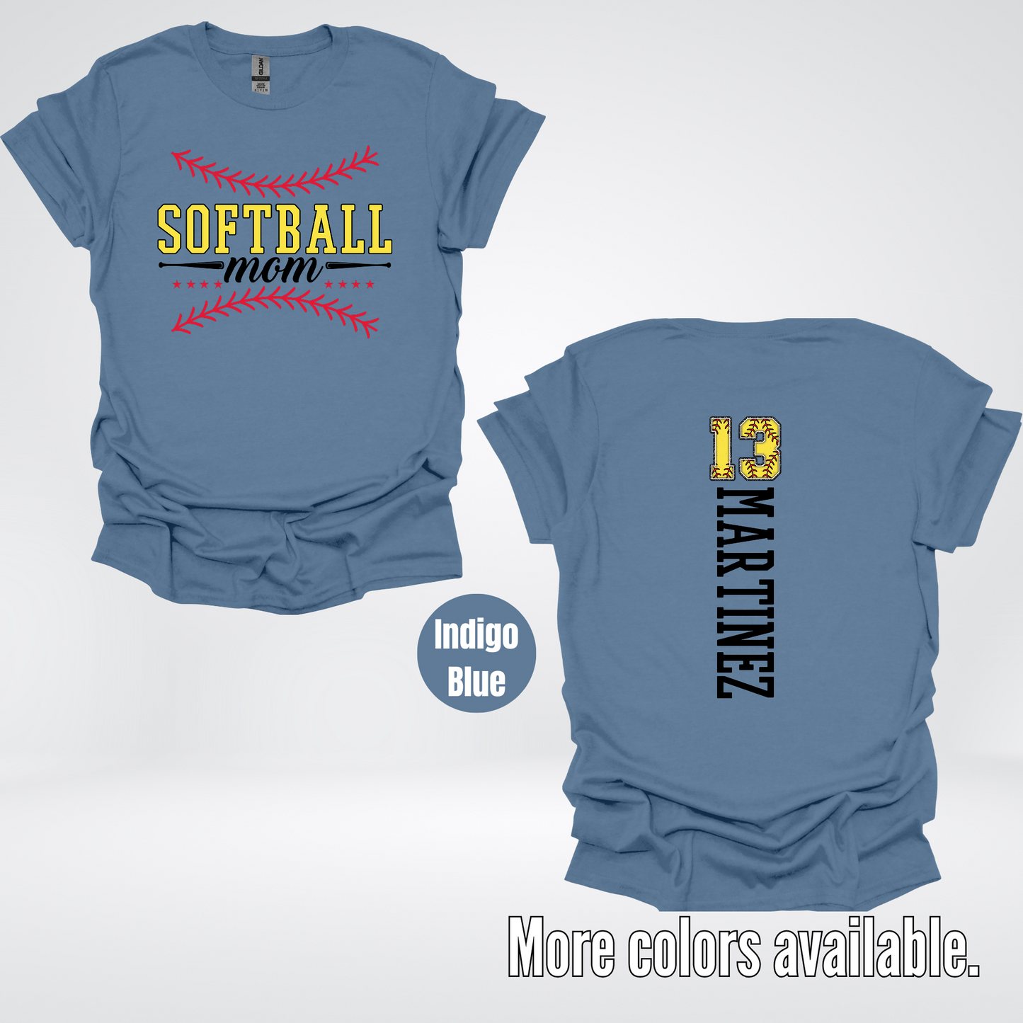 CUSTOM Softball Mom Number And Name T-Shirt