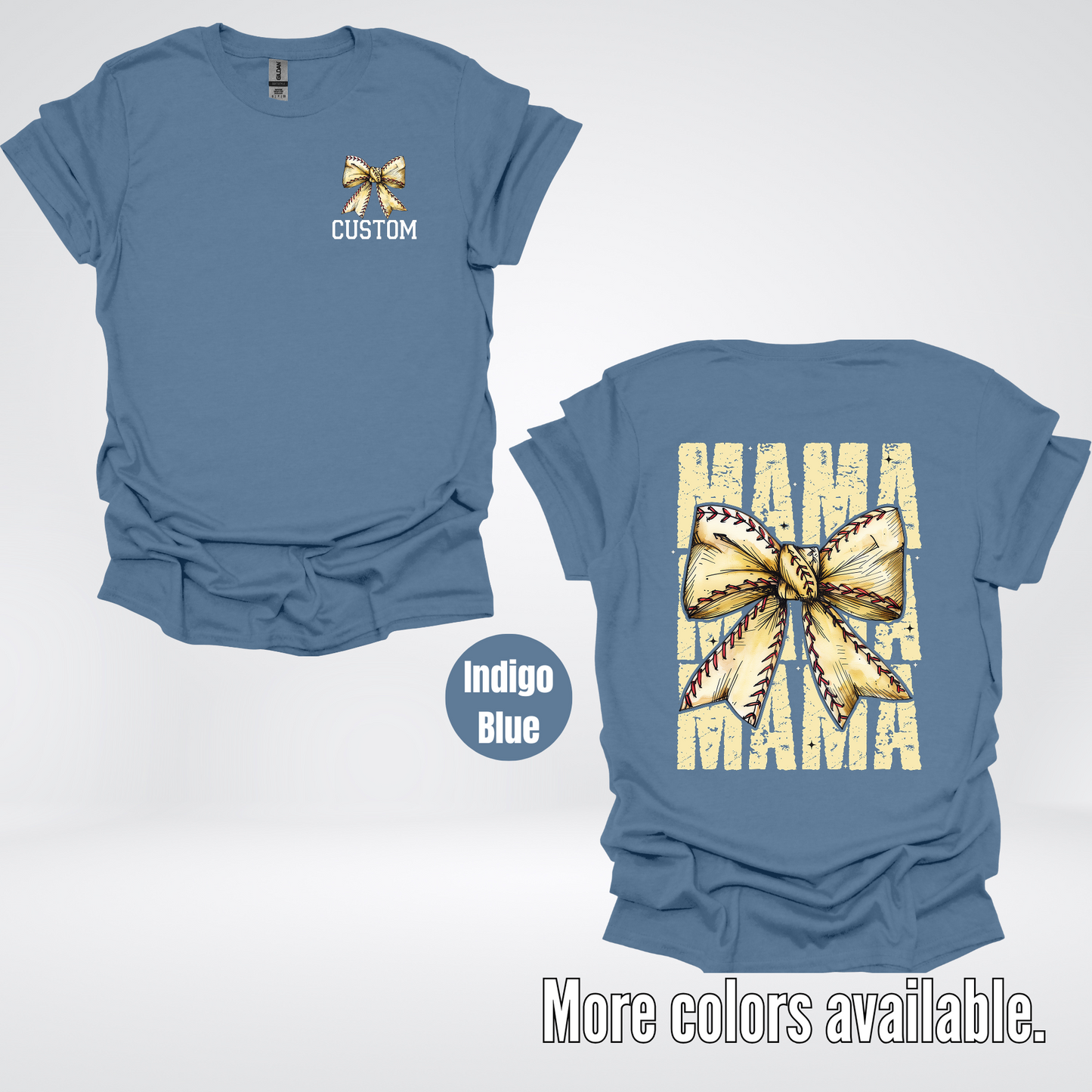 Custom Name Baseball Softball Mama Coquette T-Shirt