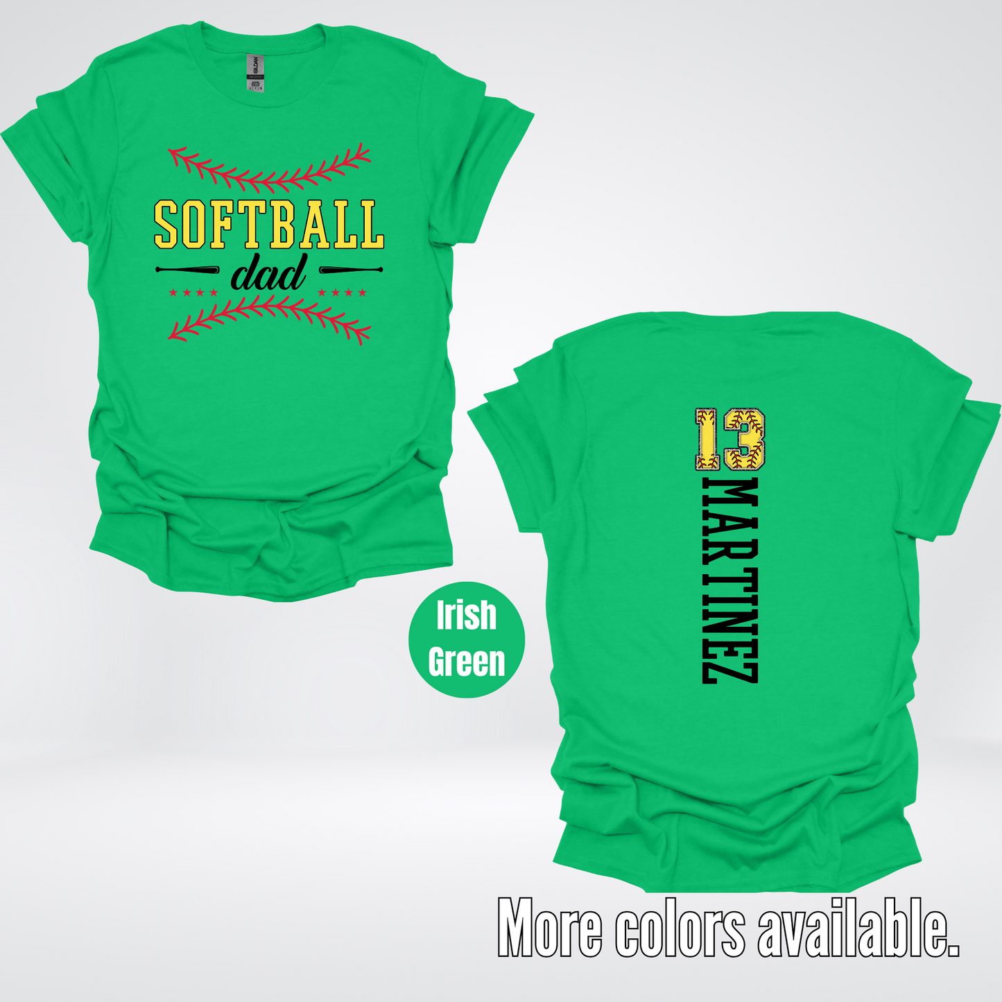 CUSTOM Softball Dad Number And Name T-Shirt