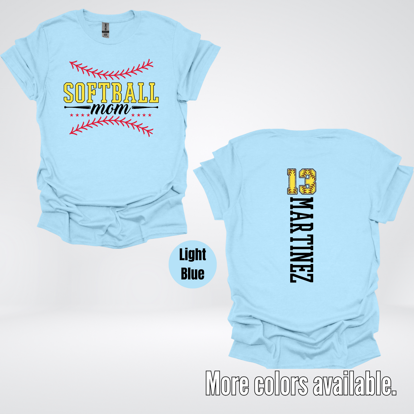 CUSTOM Softball Mom Number And Name T-Shirt