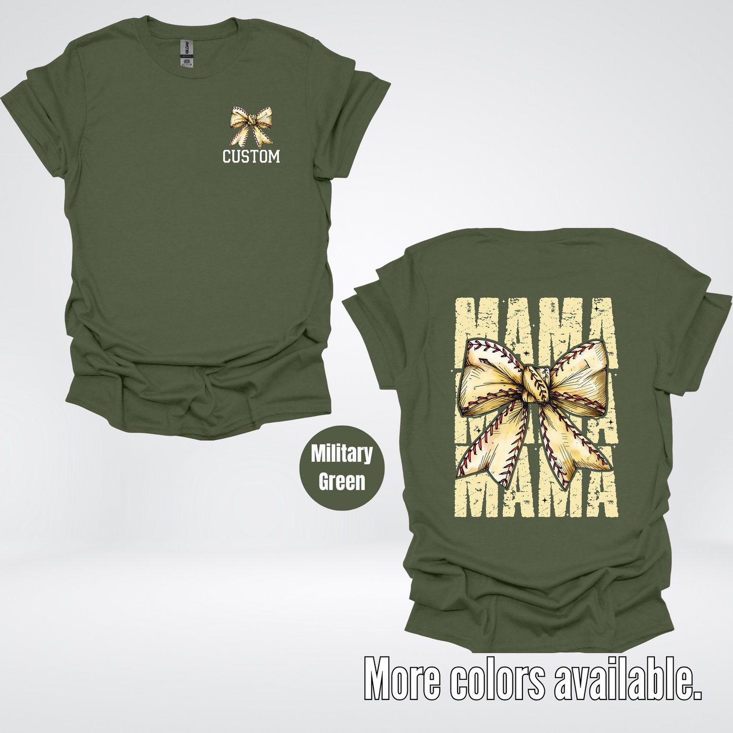 Custom Name Baseball Softball Mama Coquette T-Shirt
