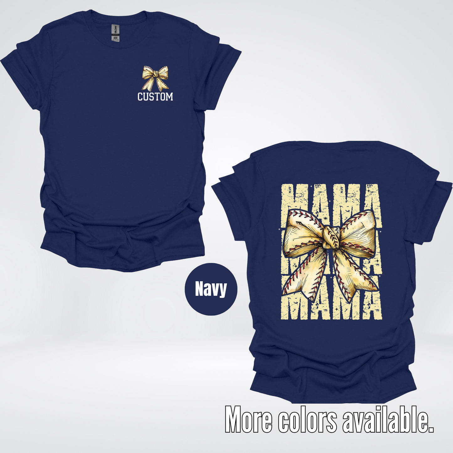 Custom Name Baseball Softball Mama Coquette T-Shirt