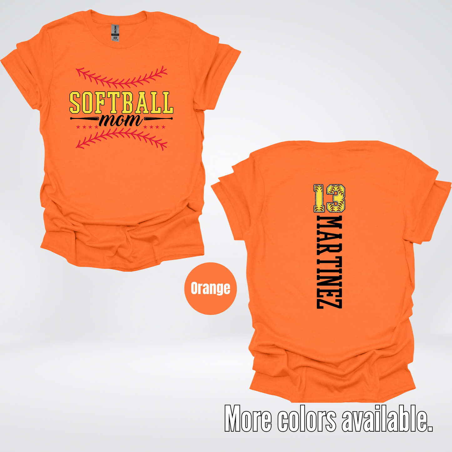 CUSTOM Softball Mom Number And Name T-Shirt