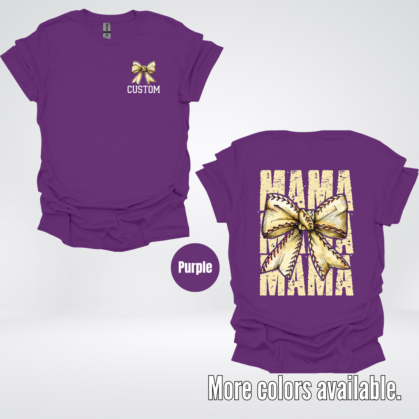 Custom Name Baseball Softball Mama Coquette T-Shirt