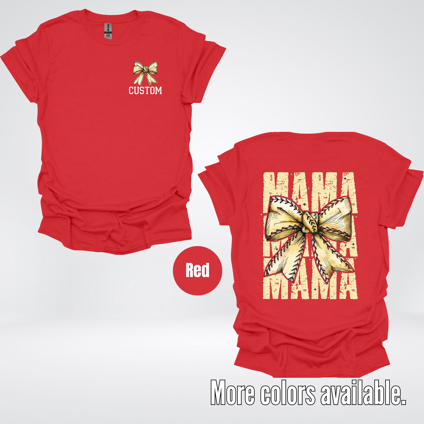 Custom Name Baseball Softball Mama Coquette T-Shirt