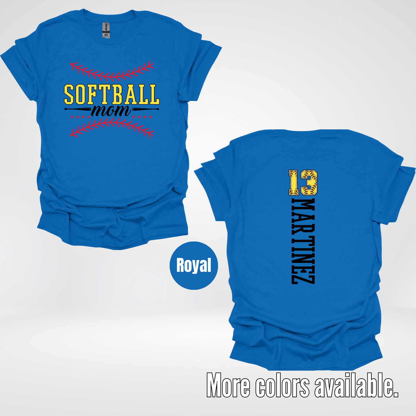CUSTOM Softball Mom Number And Name T-Shirt