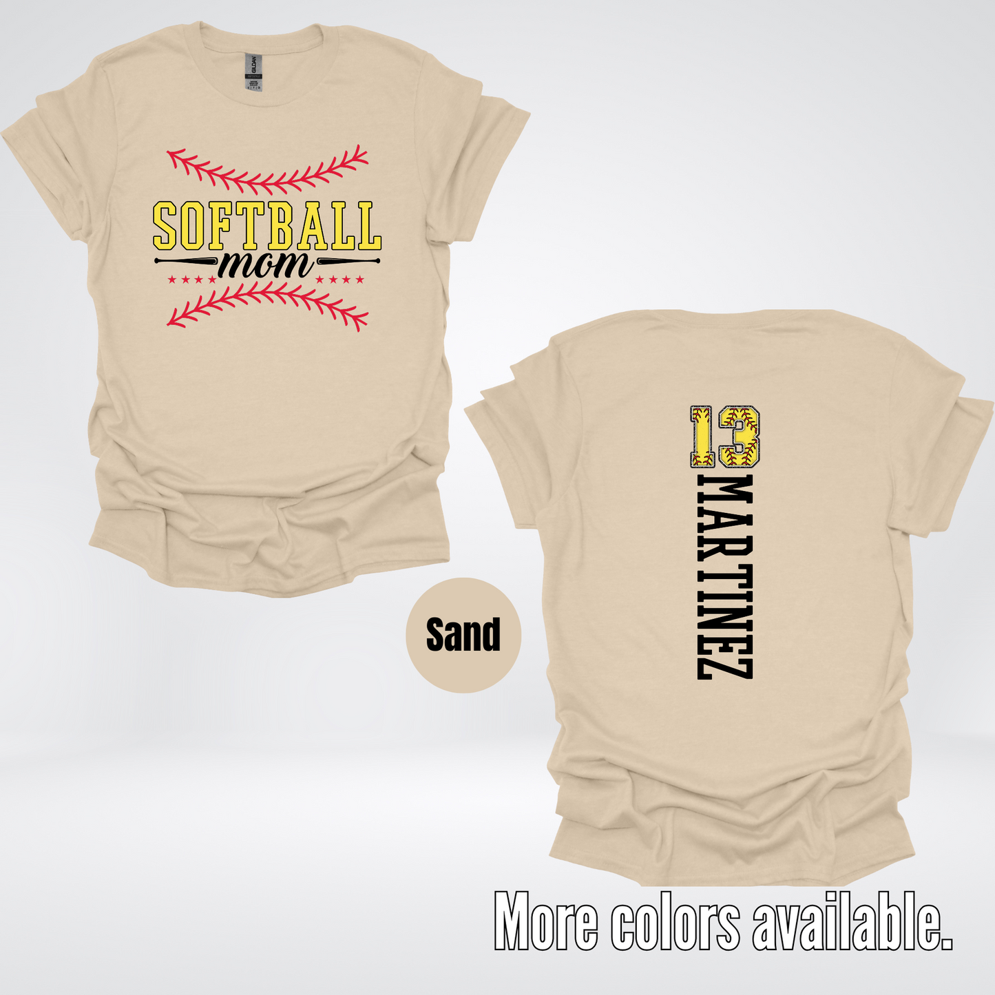 CUSTOM Softball Mom Number And Name T-Shirt